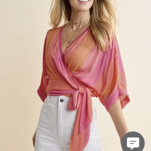 Venus Ombre Stripe Wrap Top - Picture 1 of 8